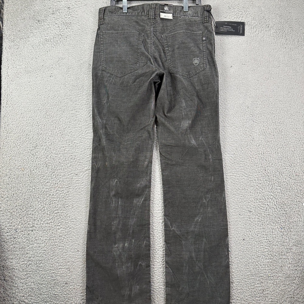 NEW Rock Republic Neil Mens 34X34 Pants Corduroy Straight Leg Gray Distressed